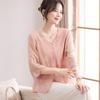 Vestido de Verano para Madre de Mediana Edad, Camiseta de Dos Piezas Falsas Bordada Estilo Chino, Top de Manga Media Estilo Occidental para Mujeres de Mediana Edad y Mayores