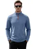 Blusa Esportiva Masculina de Cor Lisa com Gola Alta e Manga Longa Amazon Primavera e Outono Esportes ao Ar Livre Moletom Casual com Meio Zíper