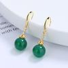 Pendientes de ágata roja de plata de ley s925 con borla larga estilo étnico retro y gancho para la oreja de esmeralda, elegante colgante de joyería para la oreja.