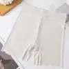 Shorts de Segurança Feminino de Seda de Gelo Fina de Verão Sem Costura de Cintura Alta Tamanho Plus Controle de Barriga com Forro Antibacteriano para Mulheres Plus Size