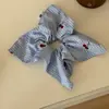Xadrez Azul Cereja Vermelha Grande Argola de Cabelo Laço Grande Título Alto Sentido de Qualidade Elástico de Cabelo Flor de Cabelo Doce Argola de Cabelo Elástico de Menina Acessório de Cabeça
