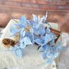 Decoración de boda de hoja de pájaro azul artificial techo de salón de bodas camino principal flor falsa hoja de peonía comercio exterior Hogar flor de seda hoja de fuegos artificiales