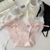 Calcinhas de Renda Sexy Sem Costura com Aro na Perna de Corte Alto para Meninas, Finas 10A de Seda de Gelo com Tira Fina, Calcinhas Triângulo com Borboleta Francesa