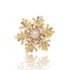 Broche para Mujer Transfronterizo Copo de Nieve Zircón Broche Giratorio Corsage Estéreo para Mujer Estilo Coreano Elegante Pin Hebilla para Abrigo de Traje
