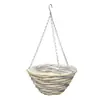 Cesta Suspensa de Vime Tecida Transfronteiriça Vaso de Flores Cesta de Flores Rattan Artesanal Suspenso Decoração Floral Artificial Pátio Externo Plantio