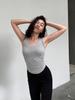 Camisola de algodón con almohadillas para el pecho y cintura plisada para mujer, ropa de verano, ajustada, sin mangas y adelgazante.