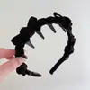 Diadema Vintage de Terciopelo con Lazo y Dientes para Mujer, Diadema de Invierno y Otoño de Gama Alta, Accesorio Versátil y Elegante para el Cabello