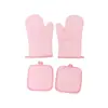 Guantes de Silicona de Algodón Puro con Certificación CE, Engrosados y Alargados, Antideslizantes, Resistentes a Altas Temperaturas, Guantes para Horno de Microondas, Anti-quemaduras para Horno de Horneado E18