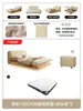 Tecnologia de Cama de Profiterole Cama de Suspensão de Veludo com Luz Cama de Casal Moderna Simples Cama de Tecido Cama de Casal com Armazenamento
