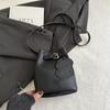 Bolso de Mano con Patrón de Lichi Transfronterizo Estilo Occidental Bolso Colgante Nuevo Bolso de Hombro Pequeño Cuadrado Tipo Cubo para Mujer