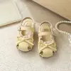 Sandalias Cerradas para Niña, Nuevo Estilo de Verano, Moño de Encaje, Suela Suave, Antideslizantes, Zapatos de Princesa para Bebé, Color Sólido, Sandalias Sencillas