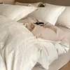 Juego de ropa de cama de cuatro piezas de jacquard de algodón cepillado de grado A, cálido para otoño e invierno, con una sensación de lujo ligero y alta gama, diseñado para el dormitorio principal