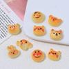 Mini cabeza de animal, pan, comida, juego de dibujos animados, hecho a mano, bricolaje, horquilla para uñas, joyería, crema, pegamento, accesorios, accesorios de resina