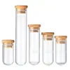 Suministrado Directamente por el Fabricante, Botella de Vidrio Redonda de Fondo Redondo de 30 mm con Tapón, Mini Botella de Deriva, Botella de los Deseos, Tapa de Bambú, Botella Pequeña de Almacenamiento de Frijoles Dorados
