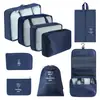 Bolsa de almacenamiento para viajes transfronterizos, set de neceser, bolsa de almacenamiento organizadora de ropa para equipaje de siete piezas, bolsa de almacenamiento de viaje