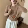 Suéter Base de Punto Rojo Redondo para Mujer Temporada Otoño Invierno Suave Pegajoso Capa Interior Suéter Delgado Top Corto