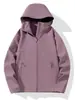 Nova Jaqueta Corta-Vento Softshell Unissex para Exterior com Forro de Fleece, à Prova de Vento, Resistente ao Desgaste, Roupa para Montanhismo, Top com Capuz