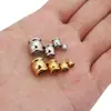 Contas de aço inoxidável com furo grande, contas de retenção de cor a vácuo 18K, pulseira de corda de couro DIY, contas para passar por furo, acessórios, suprimentos