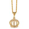 Suministro de comercio exterior europeo, americano, japonés y coreano hip hop para combinar con todo acero de titanio colgante de corona con incrustaciones de diamantes collar personalizado para hombres y mujeres