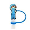 Serie médica pajita de dibujos animados tapa de pajita 8/10 mm funda de pajita tapón antipolvo de silicona de grado alimenticio en stock venta al por mayor