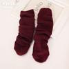 Calcetines para Bebé de Primavera y Otoño, Calcetines Infantiles de Colores Caramelo, Calcetines Lisos Gruesos a Rayas de Media Pantorrilla, Calcetines de Algodón, Calcetines Flojos Infantiles