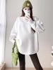 Roupas para mulheres grávidas, forro de lã solto, espessado, suor, outono e inverno, novo, plus size, roupa externa, camada de base, roupas para mulheres grávidas, top