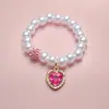 Pulseira Feminina Coração Rosa Zircônia Pérola Princesa Fugitiva Joias de Nicho de Alta Qualidade Versátil Suave Elegante