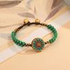 Pulsera de Piedra Natural Estilo Étnico Tibetano Nuevo Retro Simple Personalidad para Hombre y Mujer Serie Cuentas Nepalés Tejida