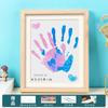 Marco de fotos de huella de mano de pareja DIY hecho a mano máscara de mano de palma tampón de tinta para novio y novia amigas regalo conmemorativo del Día de San Valentín