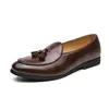 Mocasines Retro Británicos con Borlas, Nuevos Zapatos Casuales de Cuero Slip-On de Moda para Viajes Diarios, Zapatos Individuales para Hombre