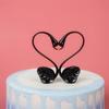 Adorno Cisne Blanco y Negro Pájaros Enamorados Pareja Romántica Mesa de Postres Decoración de Boda Pastel Pastel del Día de la Madre Molde