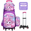 Bolsa Transfronteriza Rígida 3D con Diseño Cóncavo y Convexo, Mochila con Ruedas para Estudiantes de Primaria Juego de Tres Piezas, Lonchera, Bolsa de Dibujos Animados, Mochila con Ruedas