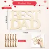 Día del Padre MEJOR PAPÁ Carta en Blanco Astillado de Madera Colgante Artesanía de Madera Regalo DIY Decoración con Cuerda de Cáñamo