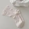 Calcetines Apilados para Mujer de Malla Fina Transpirables de Verano de Longitud Media Hilo de Punto Lindos de Algodón Calcetines Largos de Verano Ins de Moda