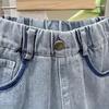 Meninos Shorts Verão 2025 Novas Roupas Infantis Meninos Calças Cinco Pontos Soltas Calças Infantis Grandes Verão Jeans Infantil