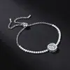 Pulsera de Plata de Ley S925 Más Vendida Transfronteriza con Diseño de Azúcar Cuadrado, Estilo Coreano, Moderna, Lujo Ligero, Sensación de Alta Gama, Pulsera Ajustable de Moissanita