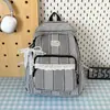 Nova mochila elegante estilo coreano para meninas, com acabamento delicado em renda, grande capacidade e design leve, perfeita para estudantes do sexo feminino