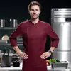 Roupa de Trabalho para Chef Estilo Stretch Outono e Inverno Manga Longa Hotel Restaurante Ocidental Cozinha dos Fundos Roupa de Trabalho para Confeiteiro para Homens