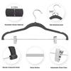 Percha de flocado directa de fábrica con clip para pantalones de adultos, percha antideslizante para tienda de ropa, percha de plástico, venta al por mayor