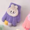 Guantes de Peluche de Dibujos Animados para Niños Invierno Cálidos y Engrosados Estilo Coreano Lindo Conejo Escribir Guantes de Cinco Dedos