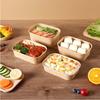 Lonchera desechable cuadrada de papel Kraft, lonchera rectangular para llevar, lonchera ligera para fruta, vajilla para picnic