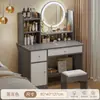Dormitorio de lujo ligero minimalista moderno estilo europeo dormitorio principal tocador tocador pequeño con armario de almacenamiento integrado