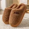 Pantuflas de Algodón con Suela Gruesa para Hombre 2026 Nuevo Estilo Otoño/Invierno para Interiores Hogar Felpa Cálida Antideslizantes Silenciosas Pantuflas de Algodón para Hombre
