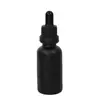 Venta al por mayor del fabricante Botella gotero de vidrio negro mate portátil de 10 ml Botella de aceite esencial 30 ml Botella vacía rellenable a prueba de luz para muestras cosméticas