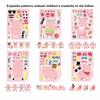 Pegatinas de dibujos animados de cerdito rosa con temática de fiesta de animales para niños, pegatinas para manualidades DIY