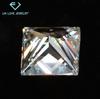 Suministro del Fabricante de Piedras Sueltas de Moissanita de Alta Calidad Corte Princesa, Pasan el Detector de Diamantes Instantáneamente, Moissanita Cuadrada Ultra Blanca Color D