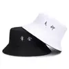 Sombrero de Pescador Bordado de Texto de Doble Cara para Pareja de Hombres y Mujeres, Sombrero de Cubeta para Estudiantes Lindo con Protección Solar para Primavera y Verano, Sombrero Fresco Pequeño