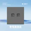 Asia Central Rusa Tipo 86 Interruptor Socket Estándar Europeo, Panel Gris Estilo Ruso, Control Único, Ignífugo, Enchufe Estilo Ruso