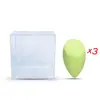 Algodón de maquillaje flocado tipo gota de agua sin látex mini huevo de maquillaje huevo de belleza mini corte oblicuo traje de esponja para polvos tipo calabaza