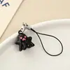 Lindo Colgante Llavero de Fantasmita para Mochilas, Forma de Corazón, Rosa y Negro Genial para Equipaje, Decoración Llavero de Audífonos